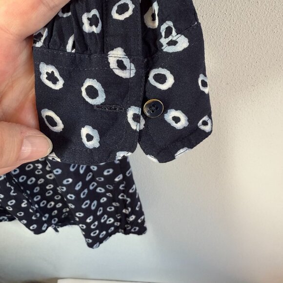 Ann Taylor LOFT Navy Blue/WHite Floral Tunic Dress Chinch Waist Petite Small - Picture 11 of 13